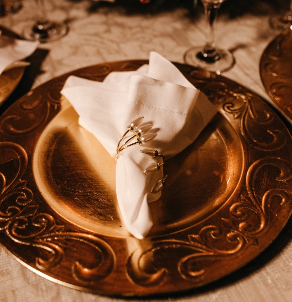 serwetka ślubna z dekoracją
